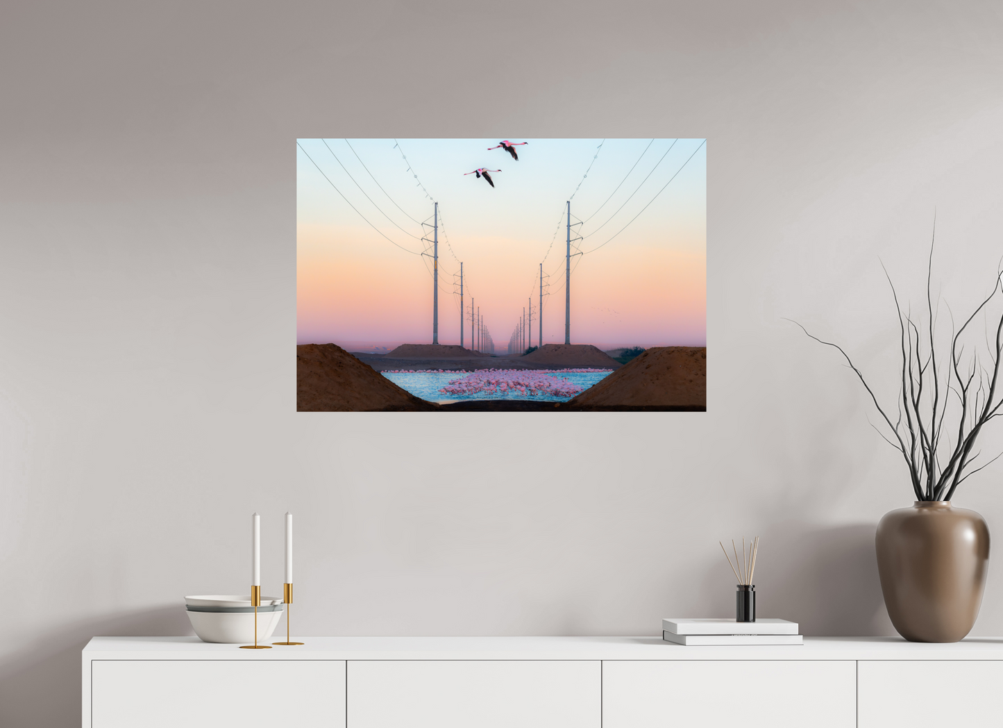 90 x 60 cm, Alu Dibond brillant Birds in Blight