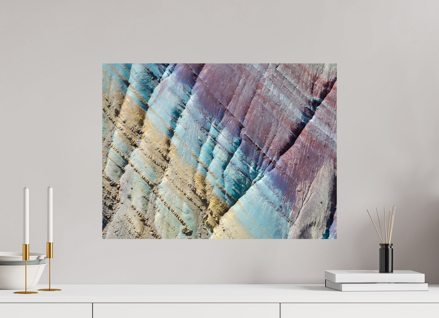 60 x 45 cm, Alu Dibond brillant Pastel Mountains