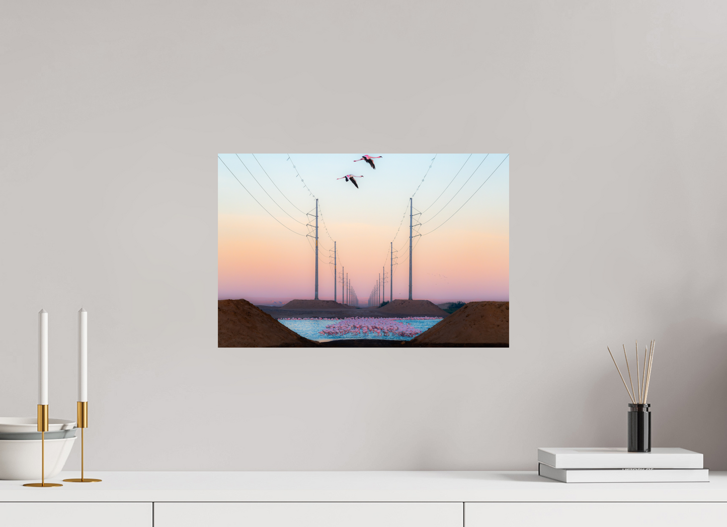 45 x 30 cm, Alu Dibond brillant Birds in Blight