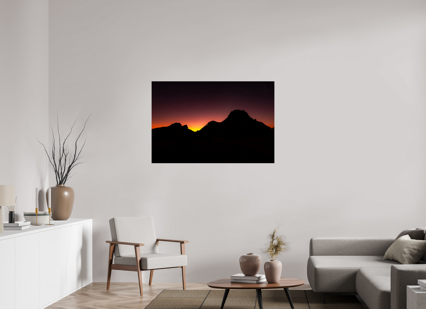 120 x 80 cm, Alu Dibond brillant Farewell Light Over Spitzkoppe