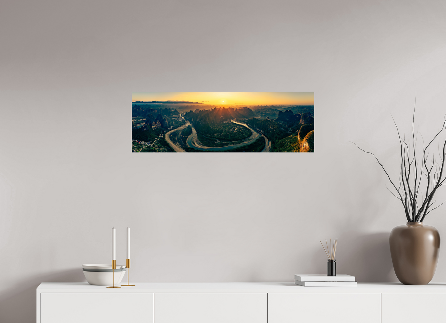 90 x 30 cm, Alu Dibond brillant River of Light