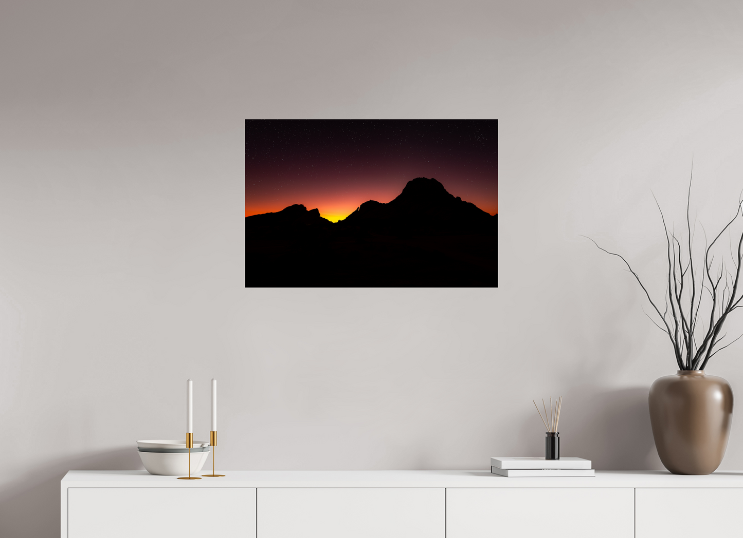 75 x 50 cm, Alu Dibond brillant Farewell Light Over Spitzkoppe