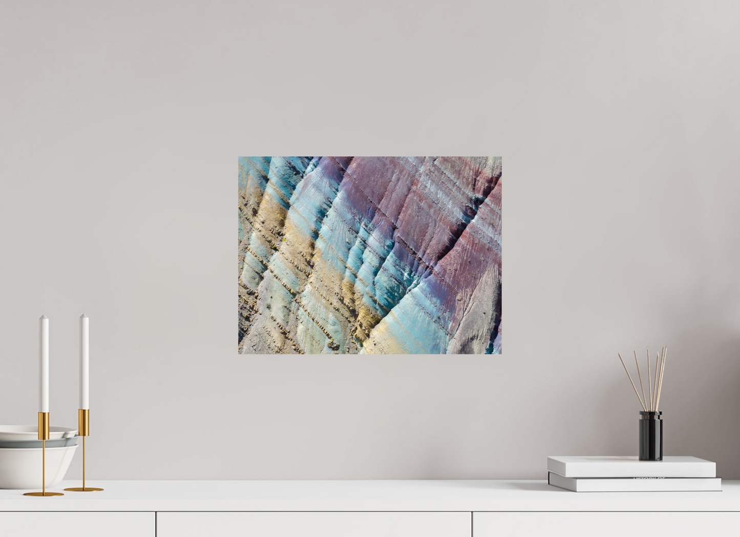 40 x 30 cm, Alu Dibond brillant Pastel Mountains