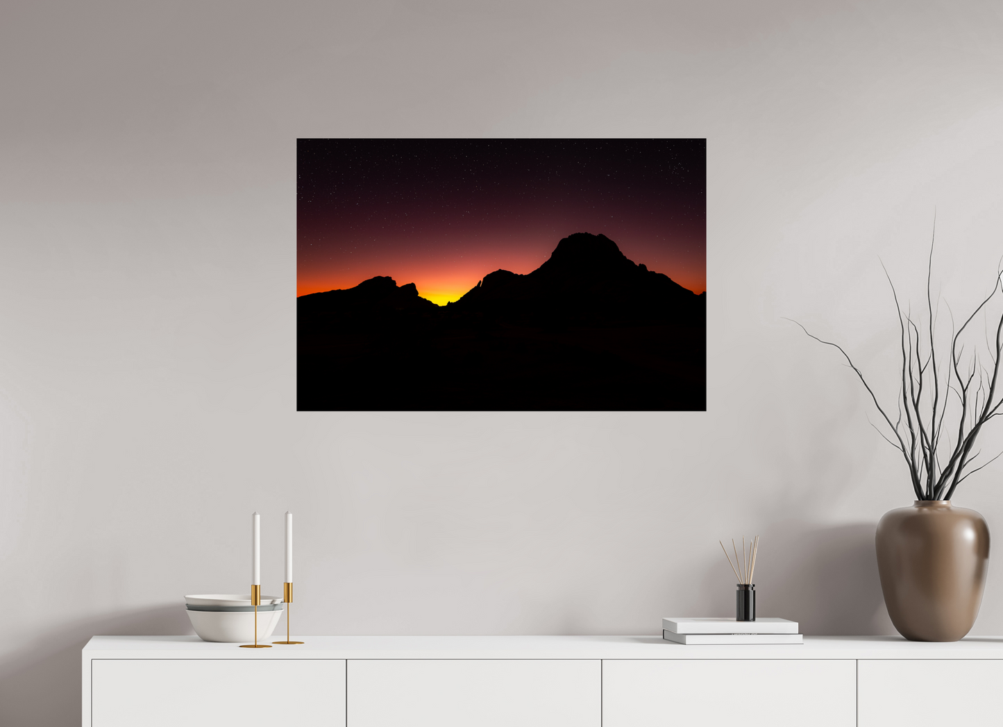 90 x 60 cm, Alu Dibond brillant Farewell Light Over Spitzkoppe